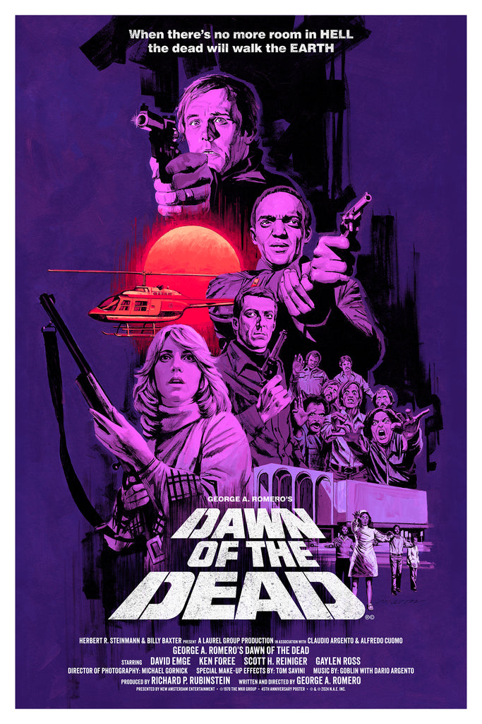 DAWN OF THE DEAD - PURPLE VARIANT Screenprinted Poster