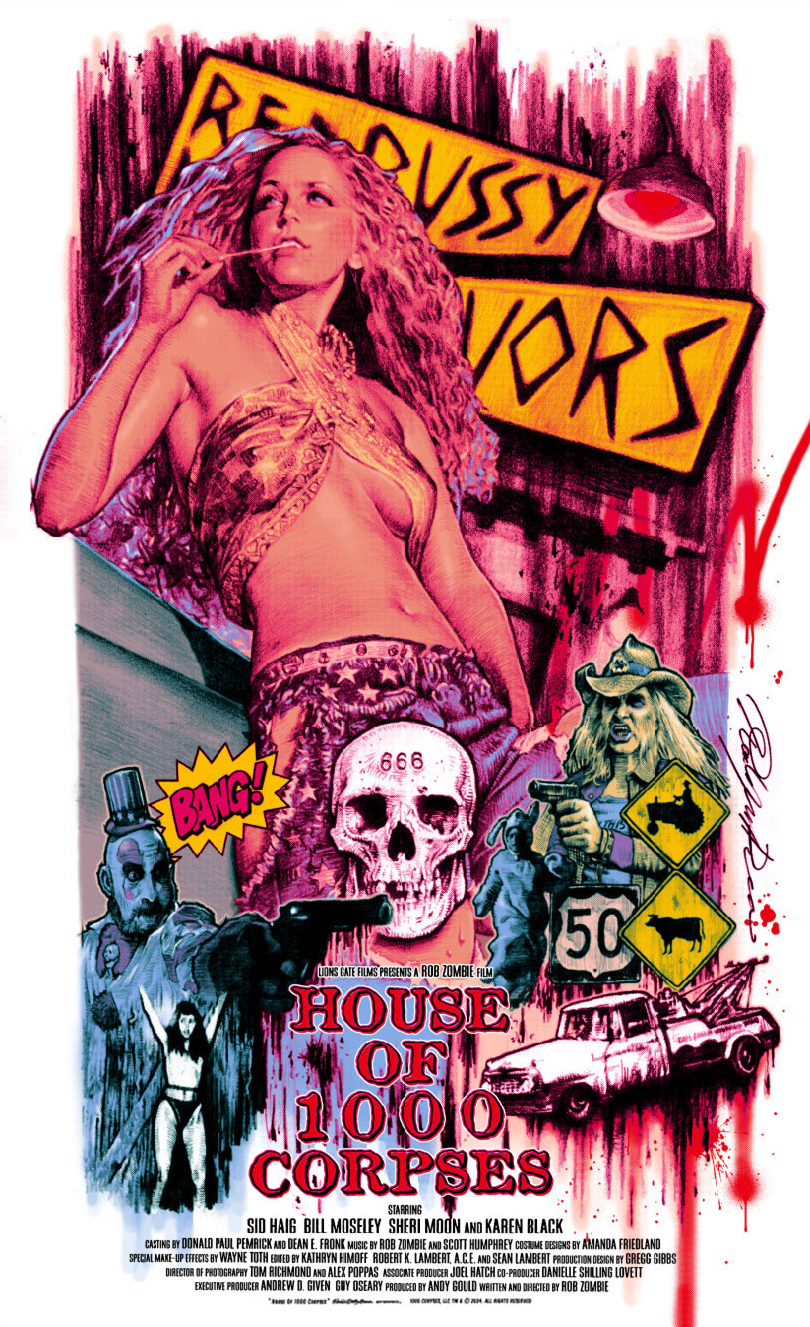 HOUSE OF 1000 CORPSES Screenprinted Poster – Justin Ishmael HOUSE OF 1000 CORPSES Screenprinted Poster – Justin Ishmael